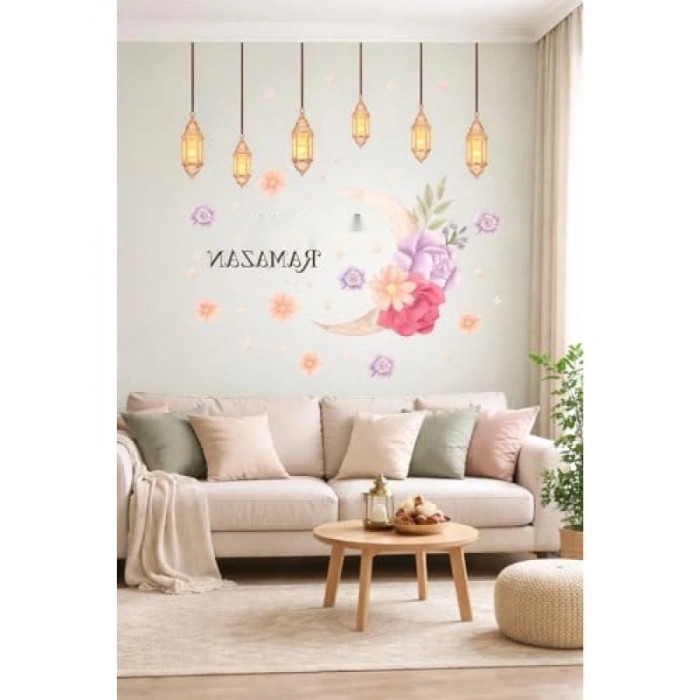 Ahşap Kapı Süsü - Ramazan Temalı Sticker ile Dekoratif Aksesuar