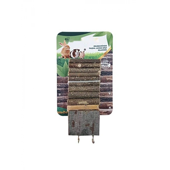 Ahşap Kemirgenler İçin Çift Platform Köprü, 7x35 cm