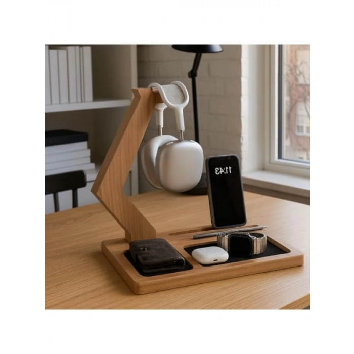 Ahşap Kulaklık Organizeri ve Standı