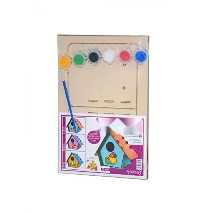 Ahşap Kuş Evi İnşa Seti ve Boyama Kiti