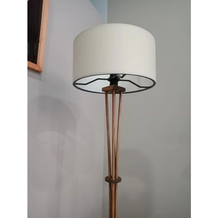 AHŞAP LAMBADER KÖŞE LAMBASI BOHEM CEVİZ KREM