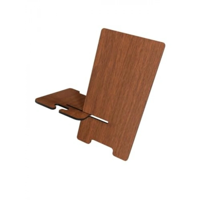 Ahşap Masa Üstü Telefon ve Tablet Tutucu, Tek Ebat