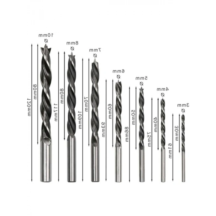 Ahşap Matkap Ucu Seti, 7 Parça, Dayanıklı Tasarım