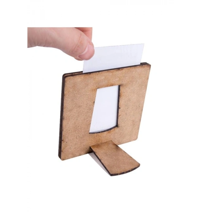 Ahşap Mini Fotoğraf Çerçevesi Seti, 2 Adet 9x9 cm