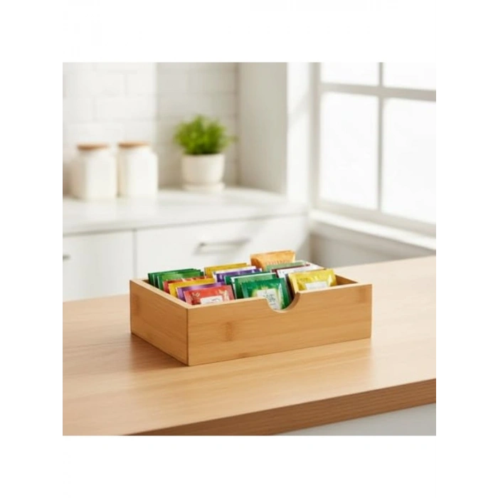 Ahşap Organizer Kutu, 18.5x12.5x5 cm Çok Amaçlı Kullanım
