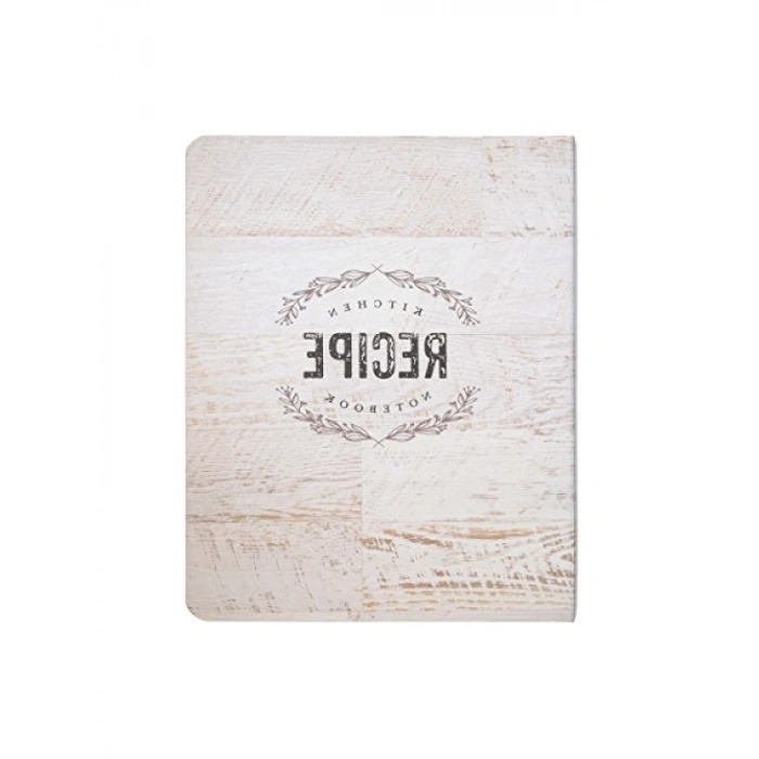 Ahşap Panel Tasarımlı Rustik Spiral Tarif Defteri, 100 Sayfa