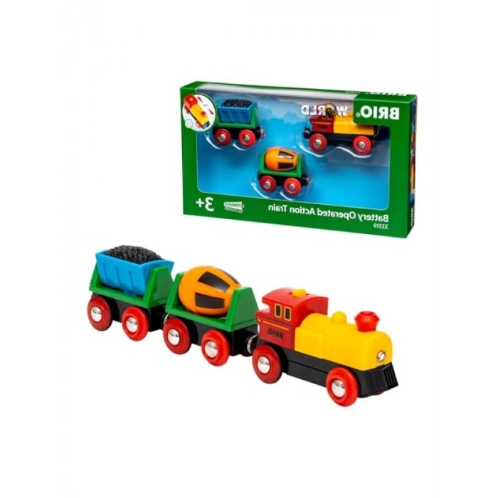 Ahşap Pilli Aksiyon Tren Seti