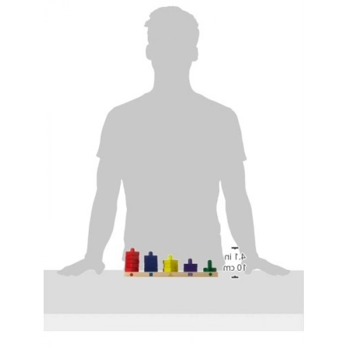 Ahşap Renkli Şekil Dizme Seti (15 Parça)