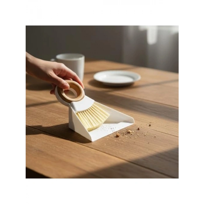 Ahşap Saplı Mini Masa Süpürgesi ve Kürek Seti