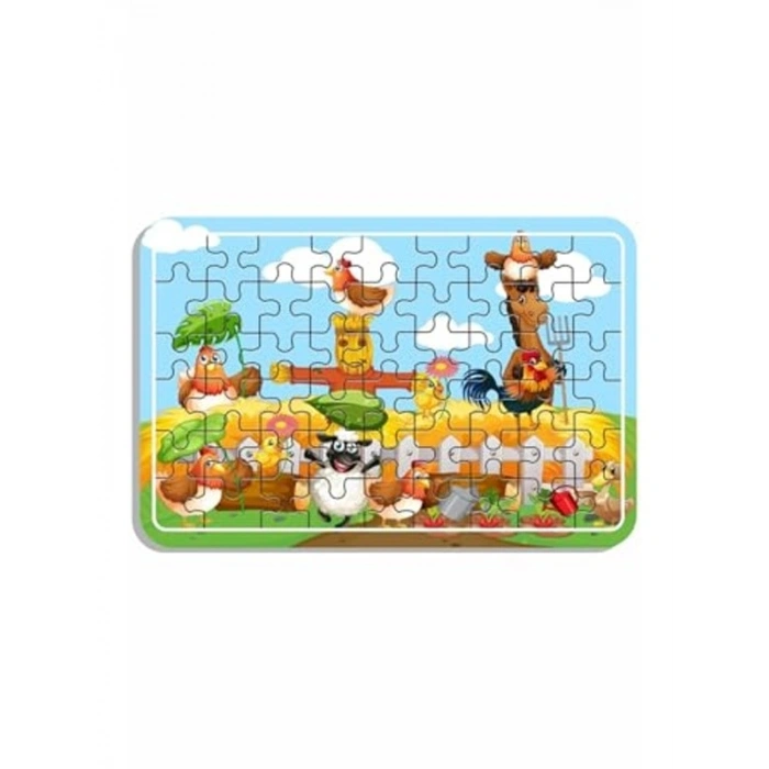 Ahşap Sevimli Hayvanlar Puzzle Seti, Eğitici ve Eğlenceli