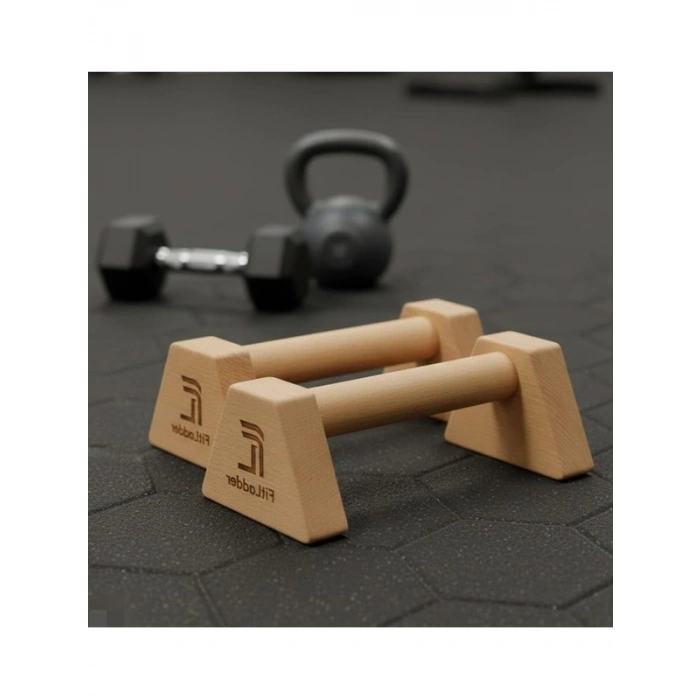 Ahşap Şınav Barı (Push Up Bar) 23 Cm – Kaymaz ve Dayanıklı Paralel Bar