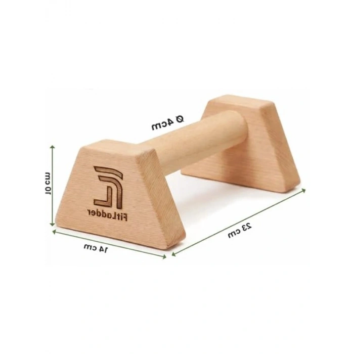 Ahşap Şınav Barı (Push Up Bar) 23 Cm – Kaymaz ve Dayanıklı Paralel Bar