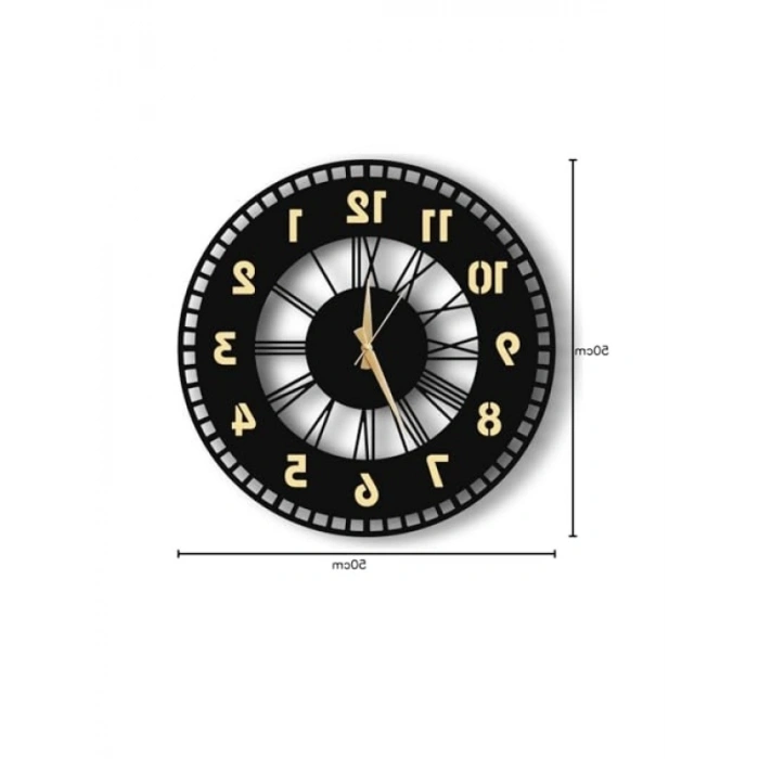 Ahşap Tablolu Dekoratif Duvar Saati – Şık Tasarım