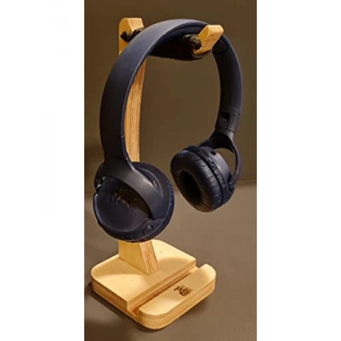 Ahşap Telefon Standı ve Kulaklık Tutucu