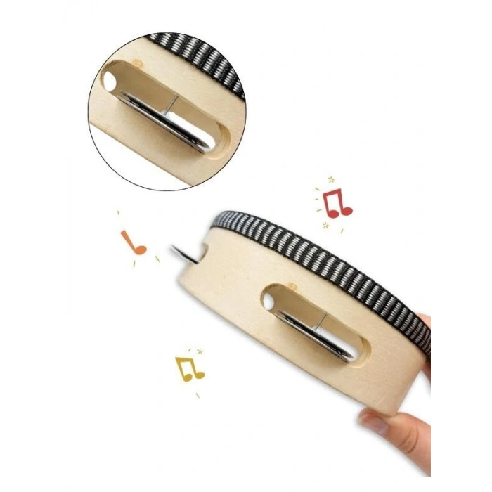 Ahşap Zilli Tef, 20 cm Ölçüsünde, Eğlenceli Müzik İçin