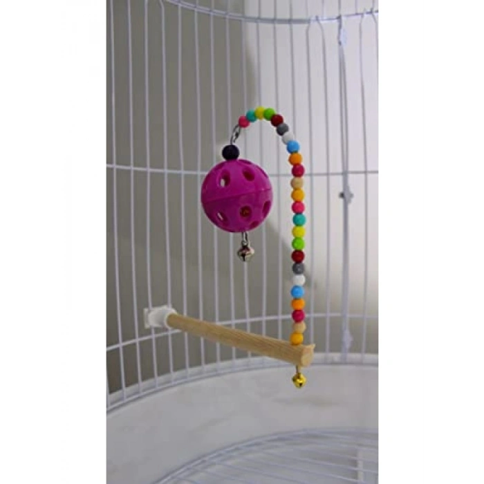 Ahşap Zilli Toplu Kuş Tüneği (13 cm)