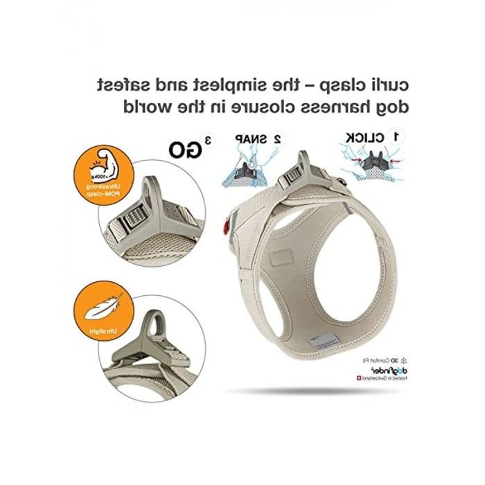 Air-Mesh Light-Tan Köpek Harness, Konforlu ve Hafif Tasarım