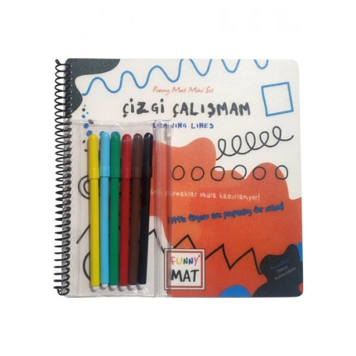 Akademi Çocuk Funny Mat - Boya Kalemli Aktivite Seti: Çizgi Çalışmam