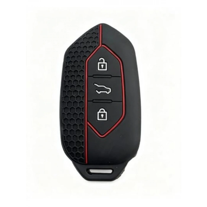 Akıllı Anahtar Kılıfı, 3 Tuşlu Tasarım, Siyah Kırmızı