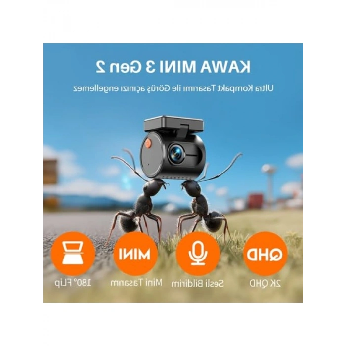 Akıllı Araç Kamerası - 2K Çözünürlük, Gece Görüşlü