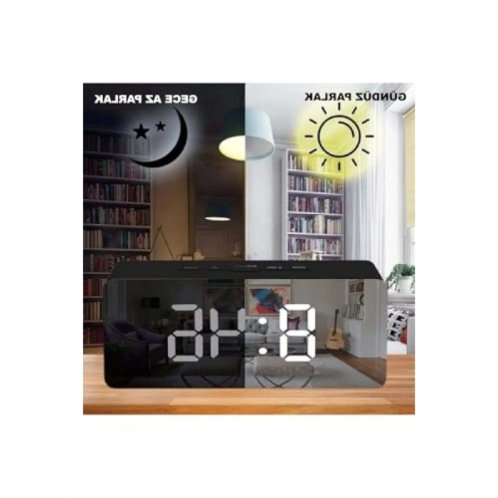 Akıllı Aynalı Dijital Saat, LED Göstergeli