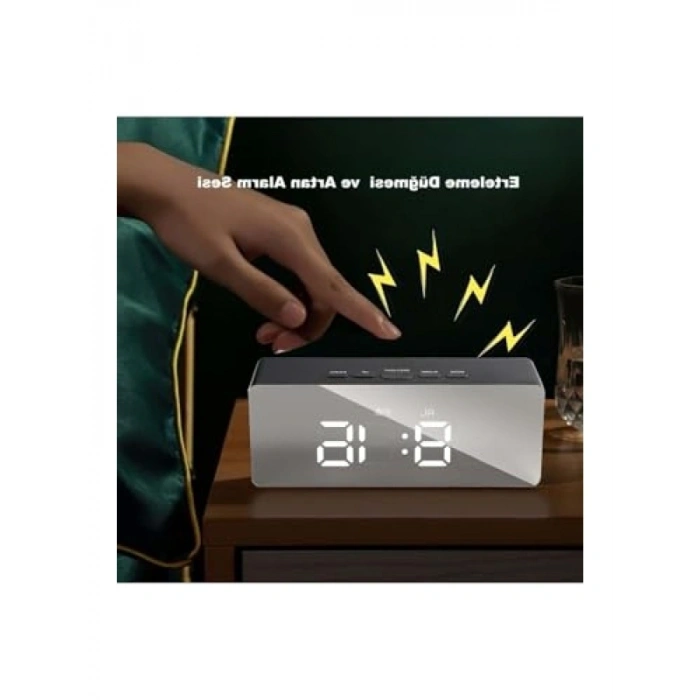 Akıllı Aynalı Dijital Saat, LED Göstergeli