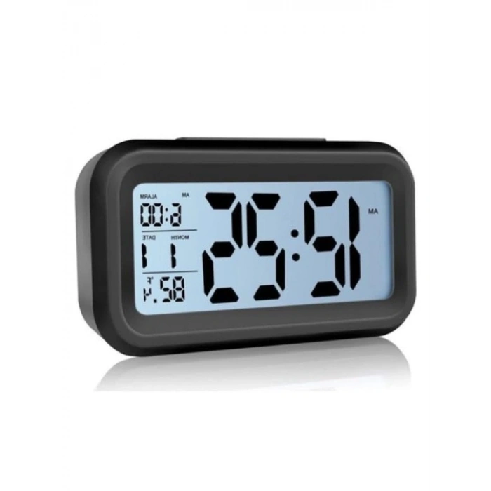 Akıllı Dijital Masa Saati - Alarm ve Karanlık Sensörlü