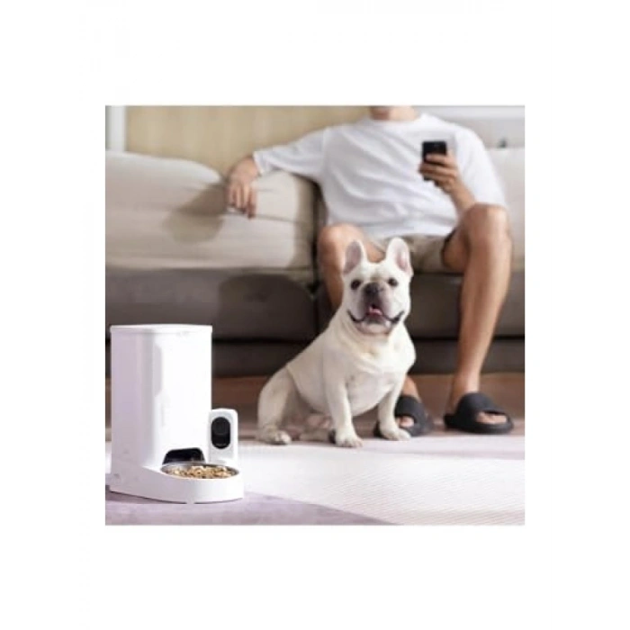 Akıllı Kameralı Kedi Mama Kabı, Beyaz