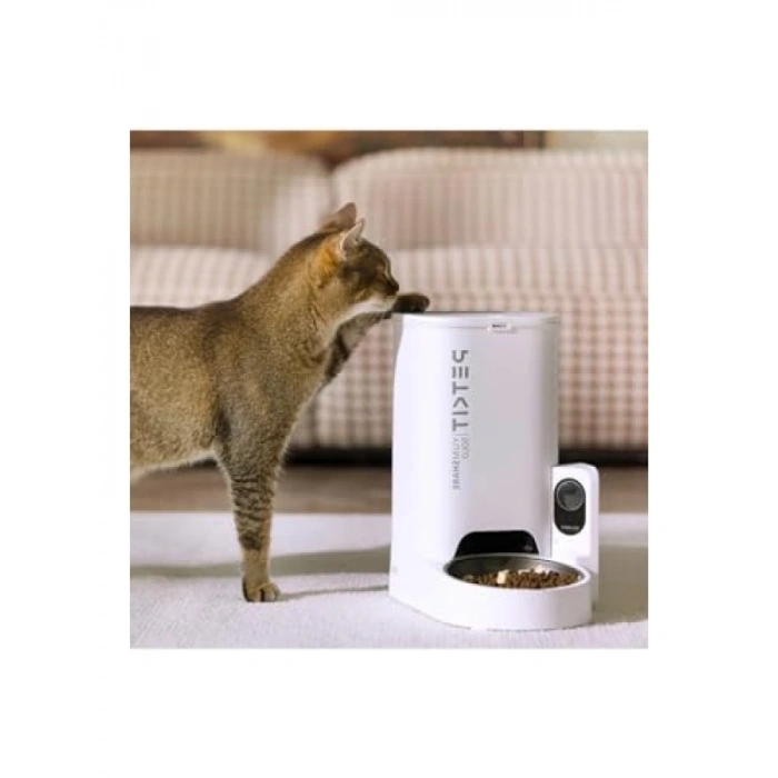 Akıllı Kameralı Kedi Mama Kabı, Beyaz