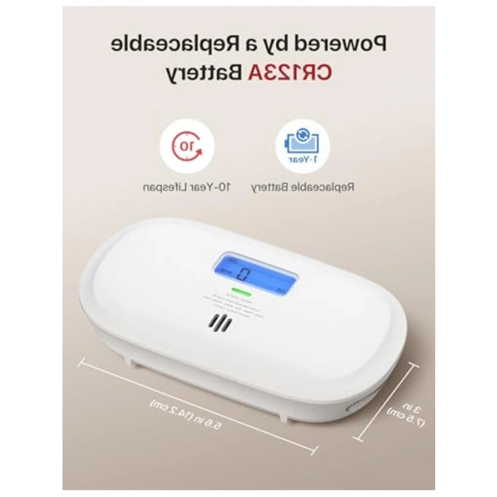 Akıllı Karbon Monoksit Dedektörü - LCD Ekranlı ve Değiştirilebilir Pil