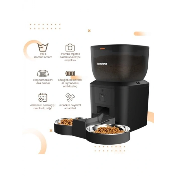 Akıllı Kedi Köpek Otomatik Mama Kabı - 4 lt, Uzaktan Kontrol