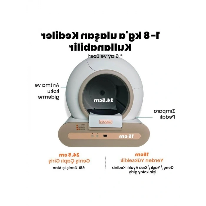 Akıllı Kedi Tuvaleti, 65L Kapasite, 1-8 kg Kediler İçin