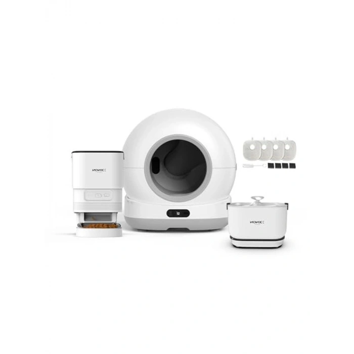 Akıllı Kedi Tuvaleti ve Mama Kabı Seti, 4 Parça Ürün