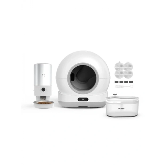 Akıllı Kedi Tuvaleti ve Su Kabı 4lü Set, Kameralı Tasarım