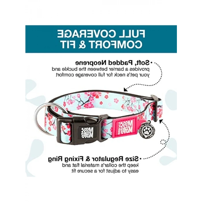 Akıllı Künyeli Köpek Boyun Tasması - L, Kiraz Çiçeği