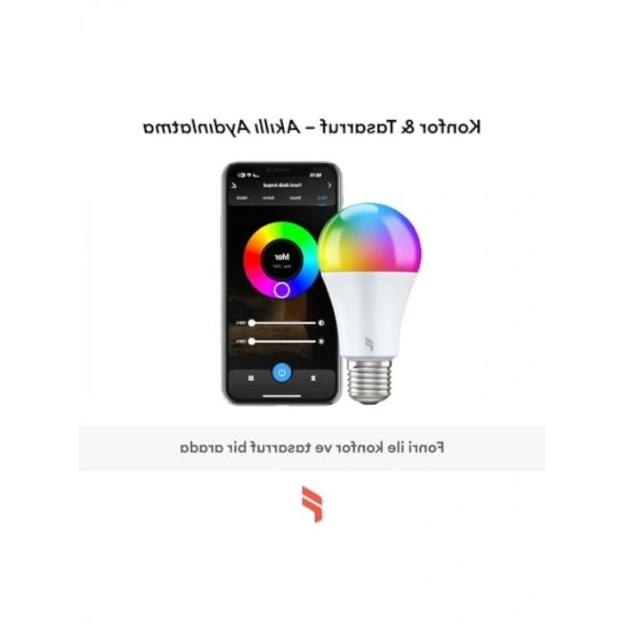 Akıllı LED Ampul, 9W, 16.7 Milyon Renk Seçeneği, Sesle Kontrol