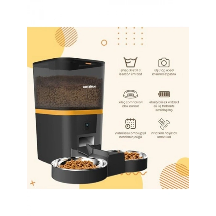 Akıllı Mama Kabı - Dual Kameralı, Uzaktan Kontrol Edilebilir, 6 Lt