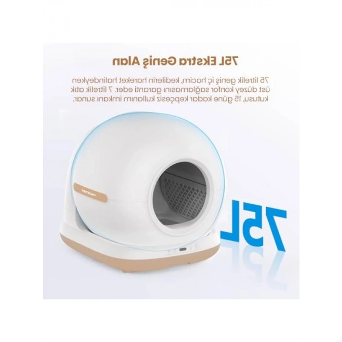 Akıllı Otomatik Kedi Tuvaleti - 75 Litre Hazne