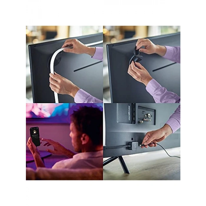 Akıllı Renkli LED Şerit Aydınlatma, 75 inç TV için Uyumlu