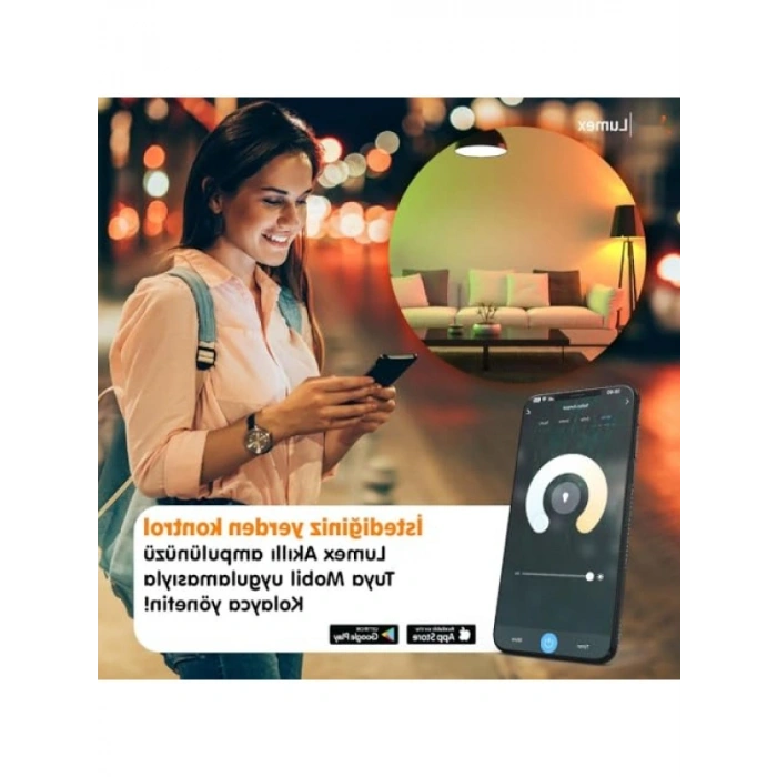 Akıllı RGB LED Ampul - 11W, Wi-Fi & Bluetooth Uyumlu