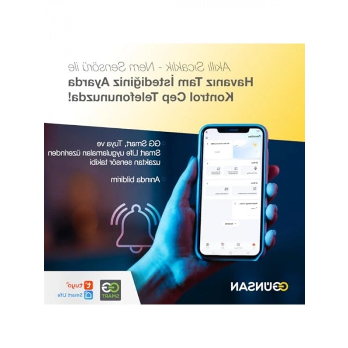 Akıllı Wifi Sıcaklık ve Nem Sensörü, Tuya ve Smart Life Uyumlu, Akıllı Ev İçin
