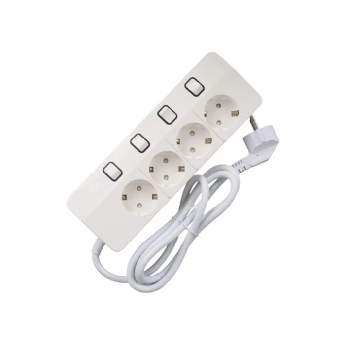 Akım Korumalı Grup Priz - 4’lü, 1.5 Metre Kablolu