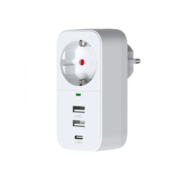 Akım Korumalı USB ve TYPE-C Girişli Priz