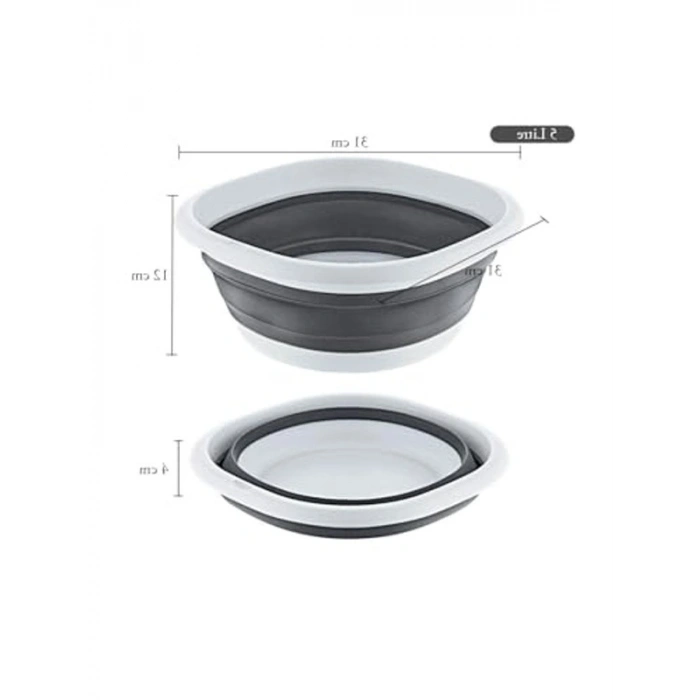 Akordiyon Silikon Katlanır Badya, 10-5-2,7 Litre Kapasite