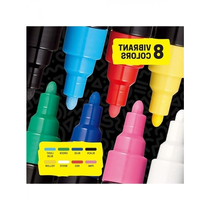 Akrilik Boya Kalemi Seti, 8 Renk, Çok Amaçlı Kullanım için