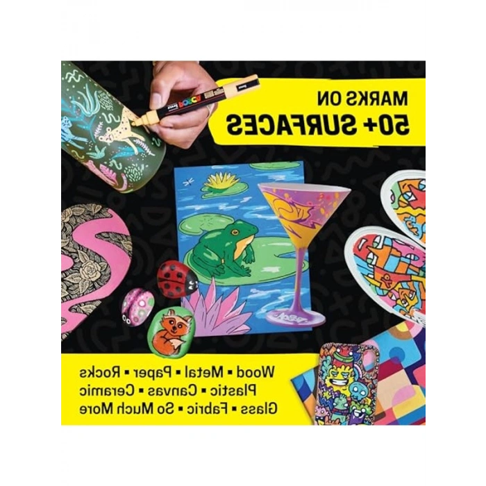 Akrilik Boya Kalemi Seti, 8 Renk, Çok Amaçlı Kullanım için