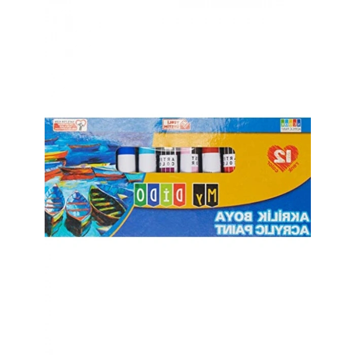 Akrilik Boya Seti, 12x9 ml Tüp, Canlı Renkler