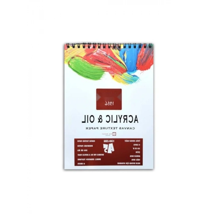 Akrilik Boyama Defteri, Tuval Dokulu A5 Boyut