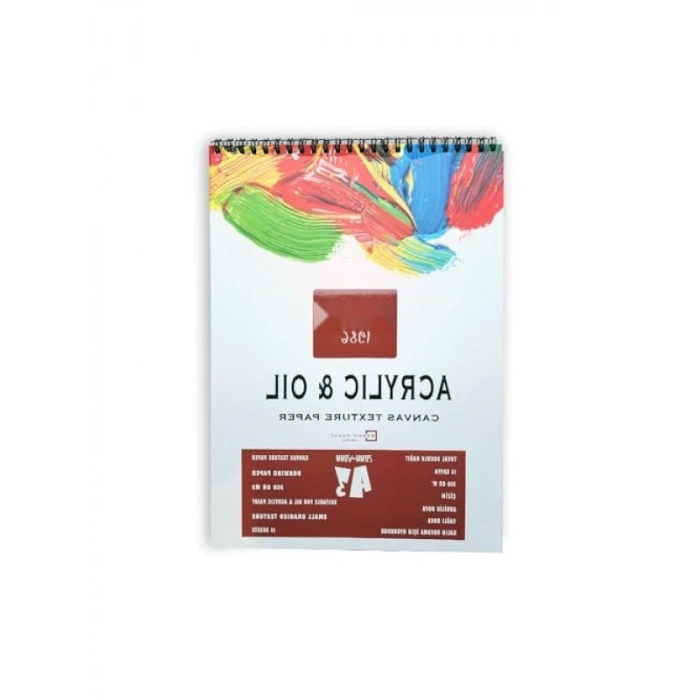 Akrilik Boyama Defteri, Tuval Dokulu A5 Boyut