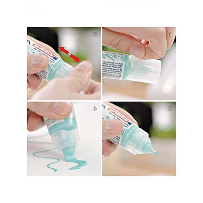 Akrilik Çift Uçlu Kalem, Gümüş Renk, 1 Çift Uç